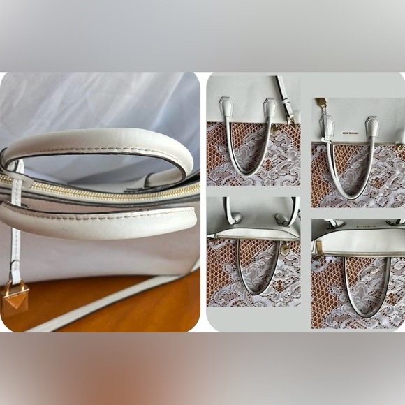 Michael Kors white pebbled leather (EUC) accordion tote- purse - Picture 16 of 17